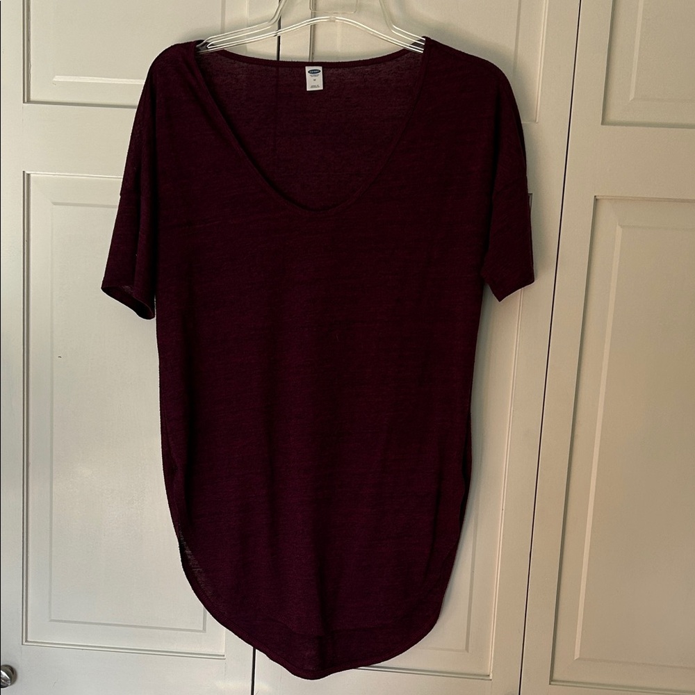 Old Navy Deep Burgundy Short Sleeve Tee - Picture 1 of 8